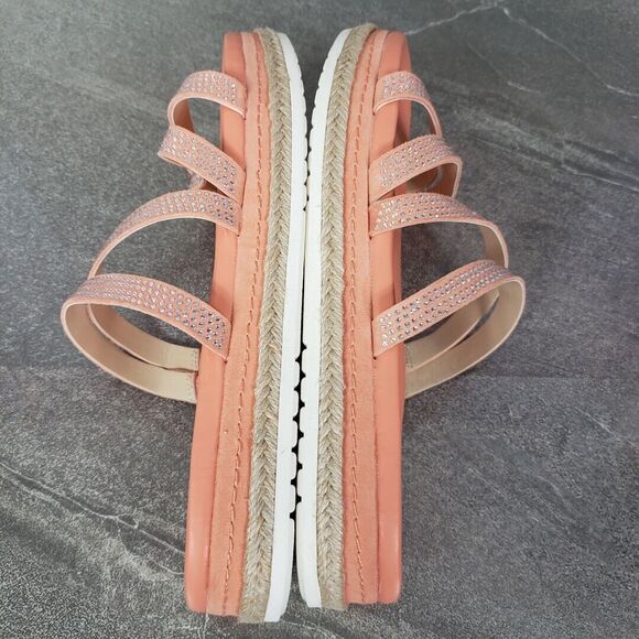 Vince Camuto Shoes Womens 8.5 M Pink Rhinestones Strappy Slide Sandals Rallsan - Picture 3 of 13